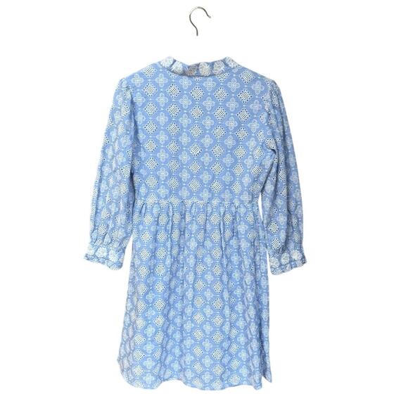 Mahila by Tolani x Sundance Blue/White Eyelet Long Sleeve Dress Sz M MSRP $174 - Picture 2 of 8